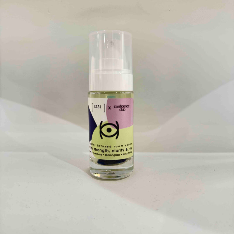 1331 x confidence club hand blended with natural essential oils for clarity, joy and zest for life.