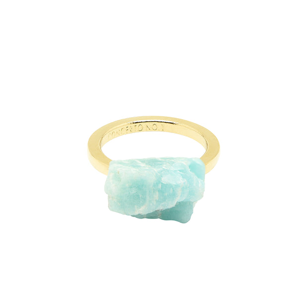 Amazonite ring gold