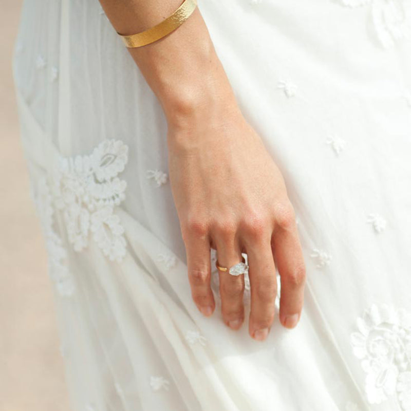 Herkimer Diamond ring gold
