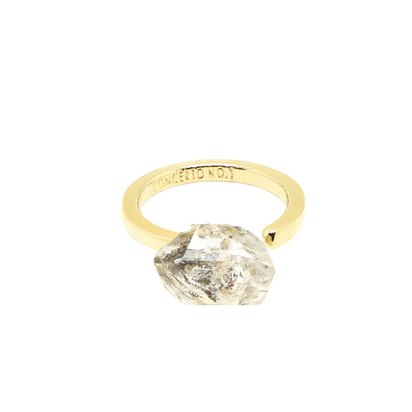 Herkimer Diamond ring gold