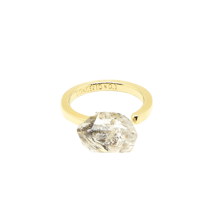 Herkimer Diamond ring gold