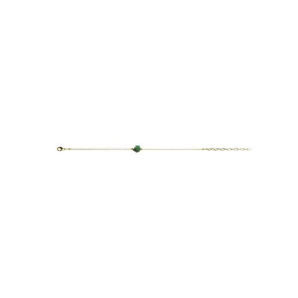Emerald fine chain bracelet