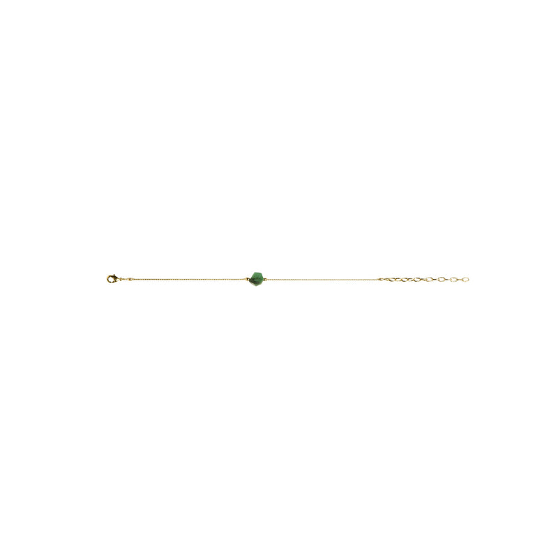 Emerald fine chain bracelet